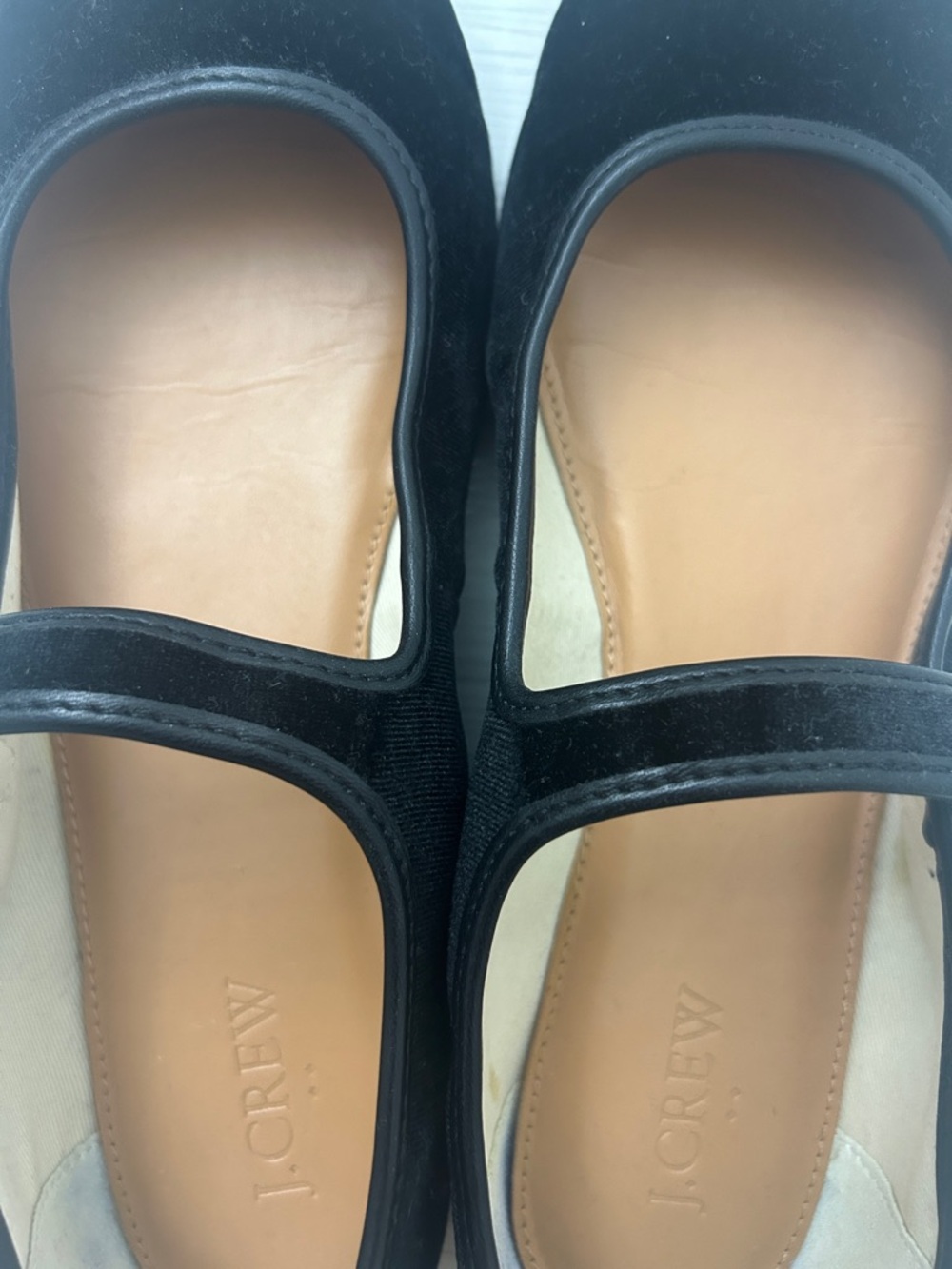 J. Crew Black Velvet Mary Jane Flats with Gold Buckles - Picture 4 of 5